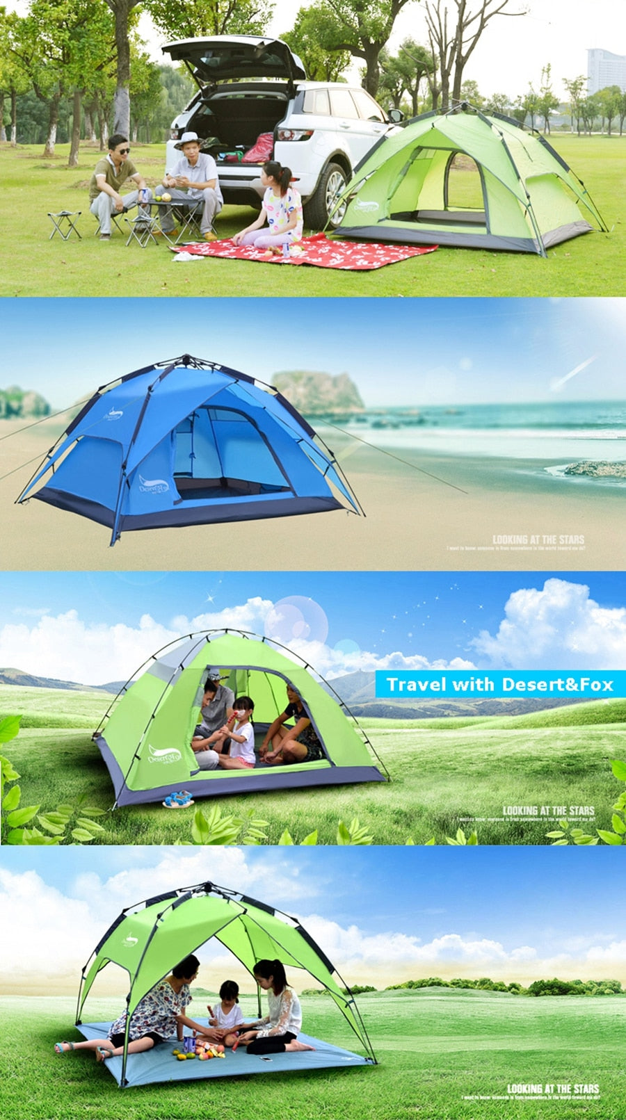 Family Tent Double Layer Instant Setup Portable Backpacking